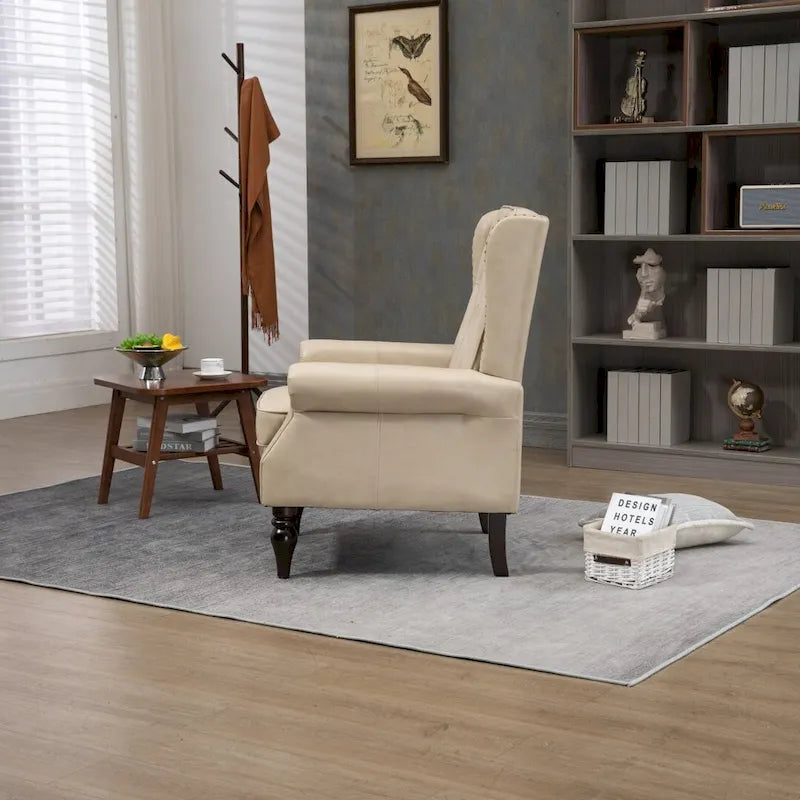 Fauteuil d'appoint individuel en tonneau avec cadre en bois – Noir / Marron / Caramel / Café