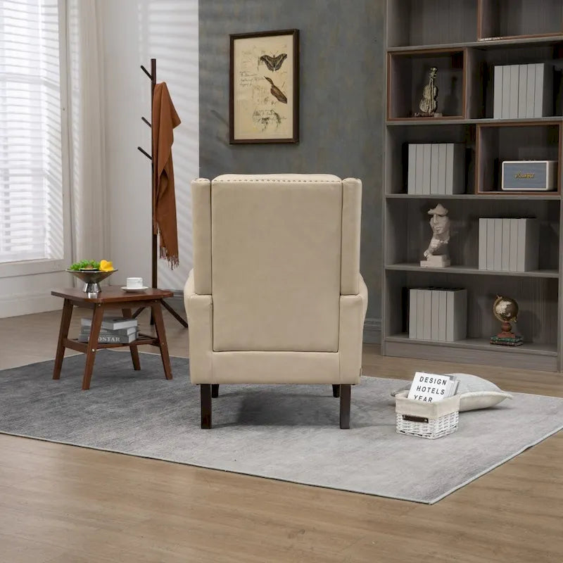 Fauteuil d'appoint individuel en tonneau avec cadre en bois – Noir / Marron / Caramel / Café
