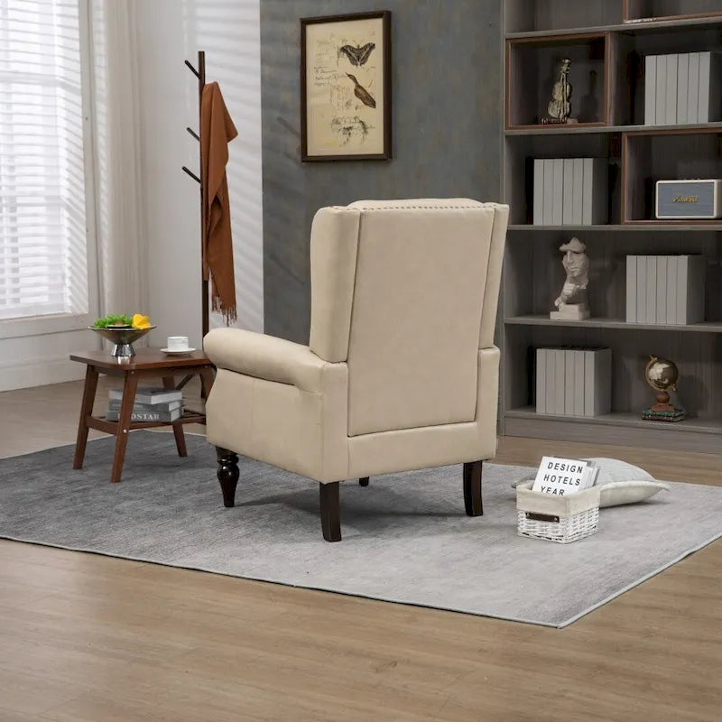 Fauteuil d'appoint individuel en tonneau avec cadre en bois – Noir / Marron / Caramel / Café