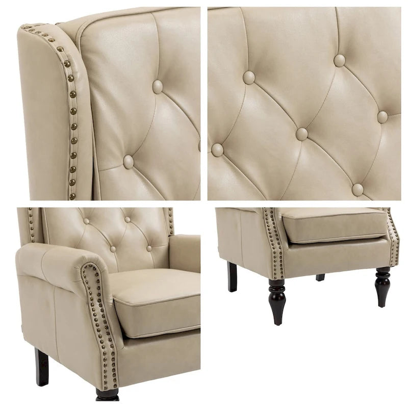 Fauteuil d'appoint individuel en tonneau avec cadre en bois – Noir / Marron / Caramel / Café