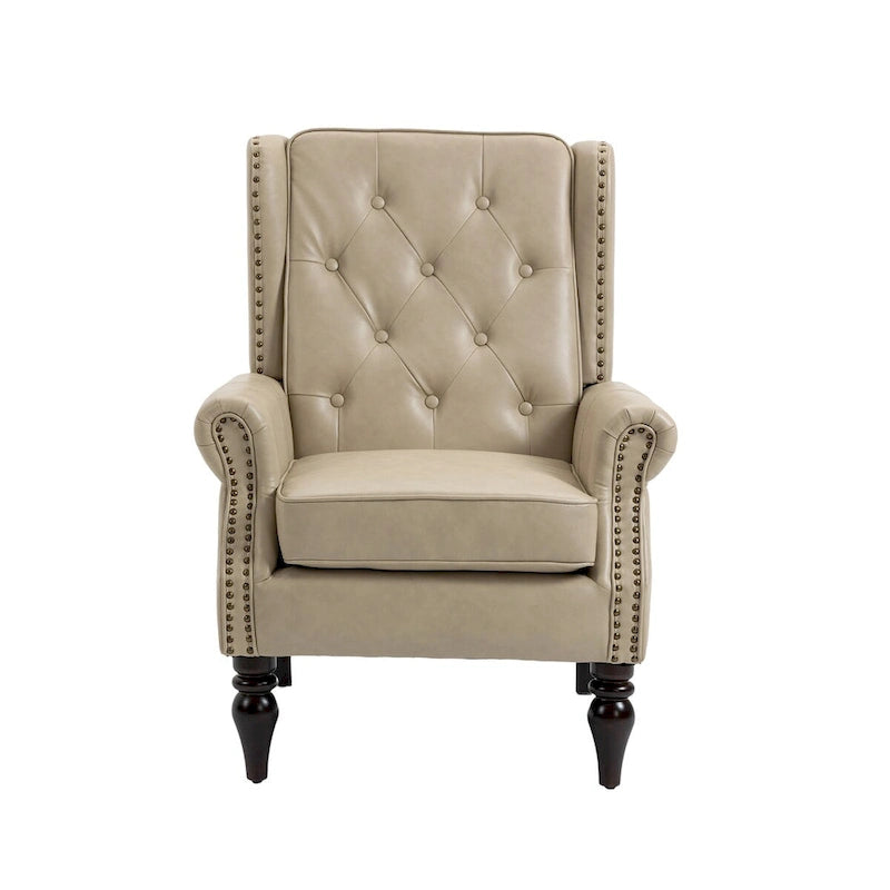 Fauteuil d'appoint individuel en tonneau avec cadre en bois – Noir / Marron / Caramel / Café