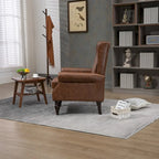 Fauteuil d'appoint individuel en tonneau avec cadre en bois – Noir / Marron / Caramel / Café
