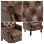 Fauteuil d'appoint individuel en tonneau avec cadre en bois – Noir / Marron / Caramel / Café