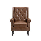 Fauteuil d'appoint individuel en tonneau avec cadre en bois – Noir / Marron / Caramel / Café