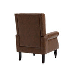 Fauteuil d'appoint individuel en tonneau avec cadre en bois – Noir / Marron / Caramel / Café
