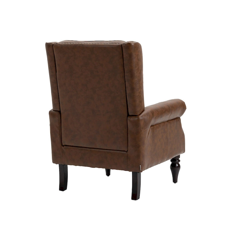 Fauteuil d'appoint individuel en tonneau avec cadre en bois – Noir / Marron / Caramel / Café