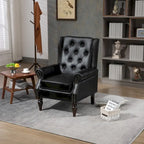 Fauteuil d'appoint individuel en tonneau avec cadre en bois – Noir / Marron / Caramel / Café
