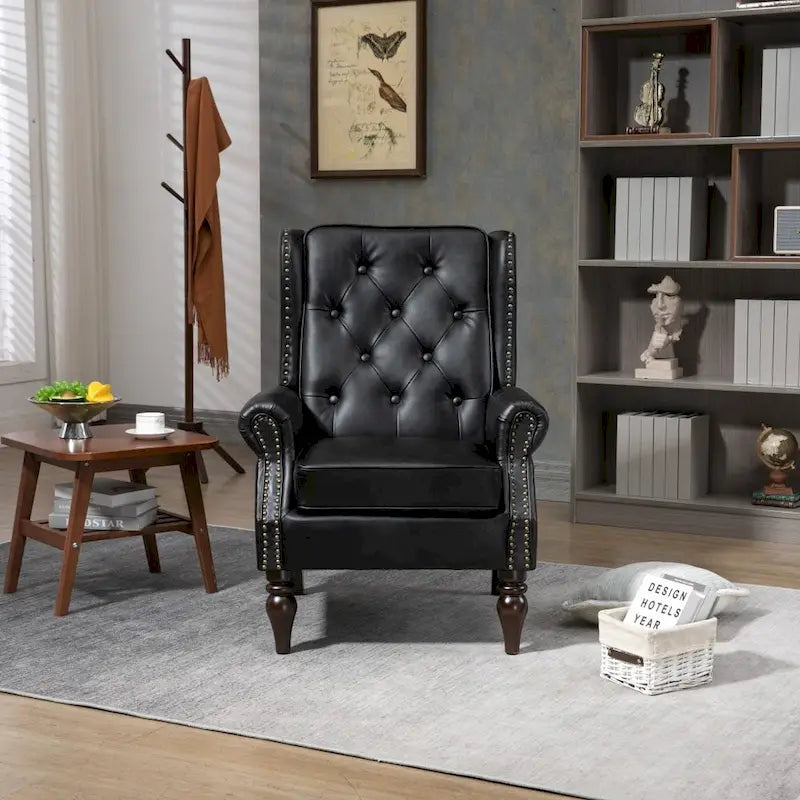Fauteuil d'appoint individuel en tonneau avec cadre en bois – Noir / Marron / Caramel / Café