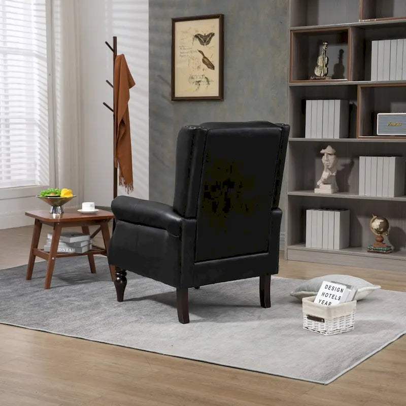 Fauteuil d'appoint individuel en tonneau avec cadre en bois – Noir / Marron / Caramel / Café