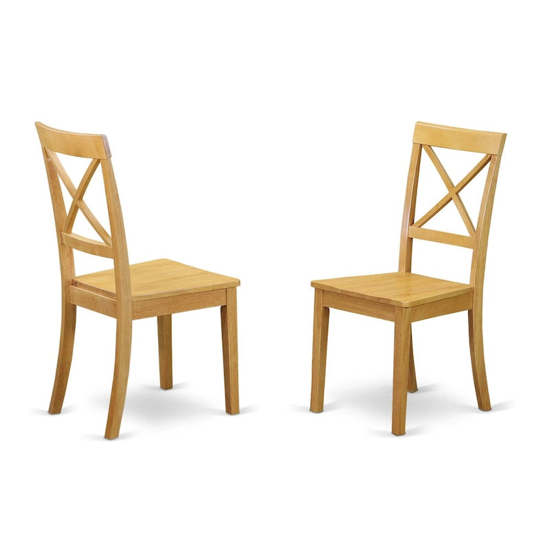 Ensemble de salle à manger ovale 5 pièces en chêne pour 4 avec rallonge papillon et chaises à dossier à lattes