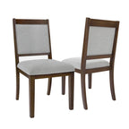Chaise de salle à manger à dossier ouvert, tissage gris/neutre, lot de 2