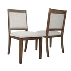 Chaise de salle à manger à dossier ouvert, tissage gris/neutre, lot de 2