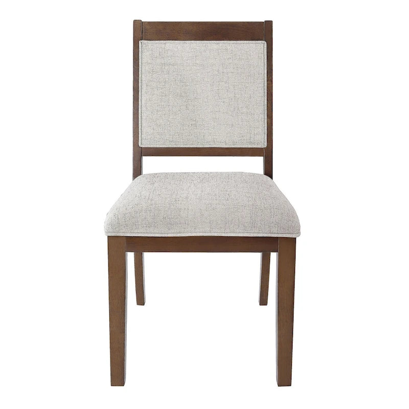 Chaise de salle à manger à dossier ouvert, tissage gris/neutre, lot de 2