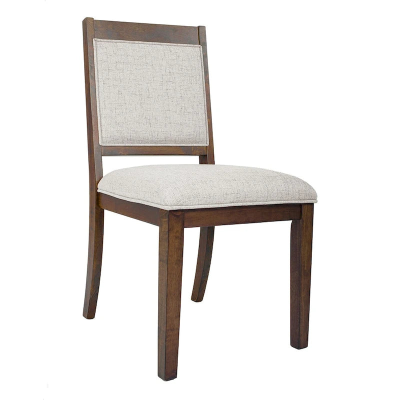 Chaise de salle à manger à dossier ouvert, tissage gris/neutre, lot de 2
