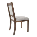 Chaise de salle à manger à dossier ouvert, tissage gris/neutre, lot de 2