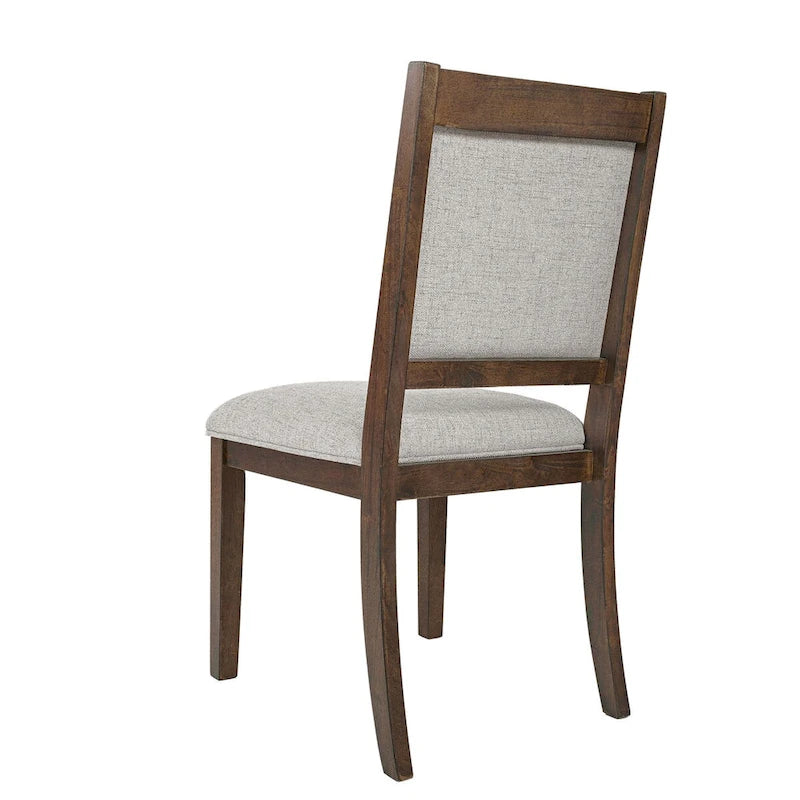 Chaise de salle à manger à dossier ouvert, tissage gris/neutre, lot de 2