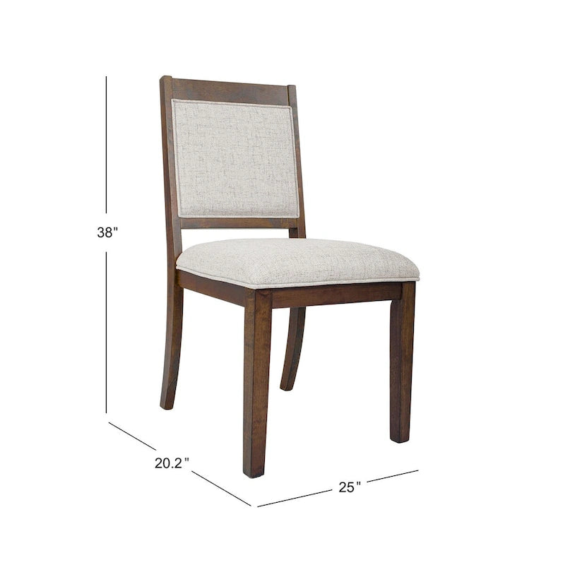 Chaise de salle à manger à dossier ouvert, tissage gris/neutre, lot de 2