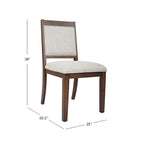 Chaise de salle à manger à dossier ouvert, tissage gris/neutre, lot de 2
