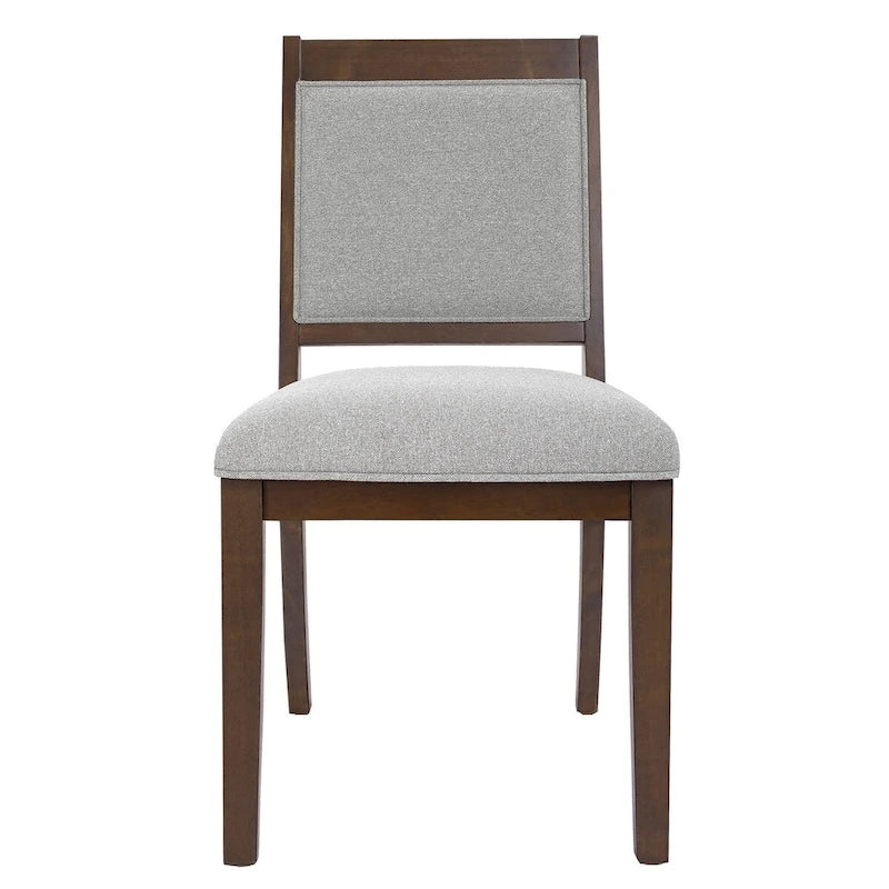 Chaise de salle à manger à dossier ouvert, tissage gris/neutre, lot de 2
