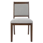 Chaise de salle à manger à dossier ouvert, tissage gris/neutre, lot de 2