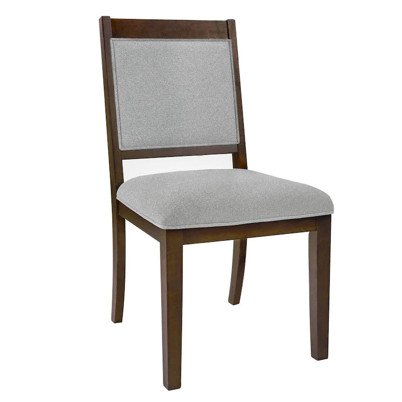 Chaise de salle à manger à dossier ouvert, tissage gris/neutre, lot de 2