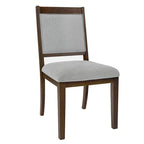 Chaise de salle à manger à dossier ouvert, tissage gris/neutre, lot de 2