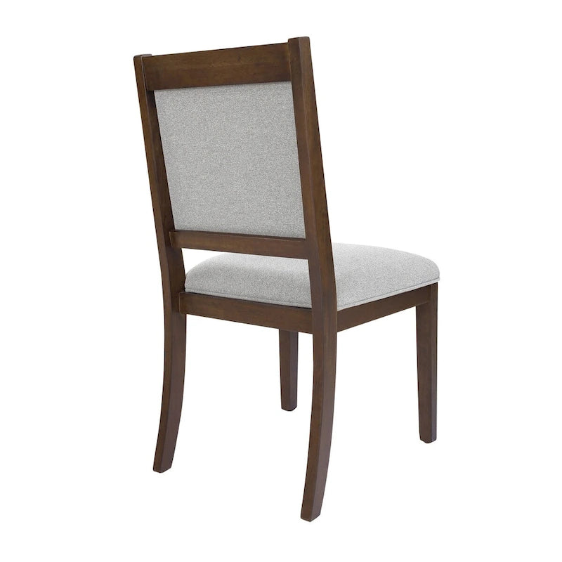 Chaise de salle à manger à dossier ouvert, tissage gris/neutre, lot de 2