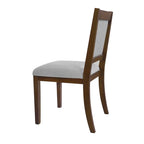 Chaise de salle à manger à dossier ouvert, tissage gris/neutre, lot de 2