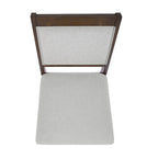 Chaise de salle à manger à dossier ouvert, tissage gris/neutre, lot de 2