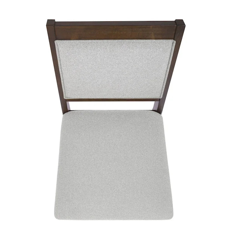 Chaise de salle à manger à dossier ouvert, tissage gris/neutre, lot de 2
