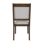 Chaise de salle à manger à dossier ouvert, tissage gris/neutre, lot de 2