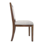 Chaise de salle à manger à dossier ouvert, tissage gris/neutre, lot de 2