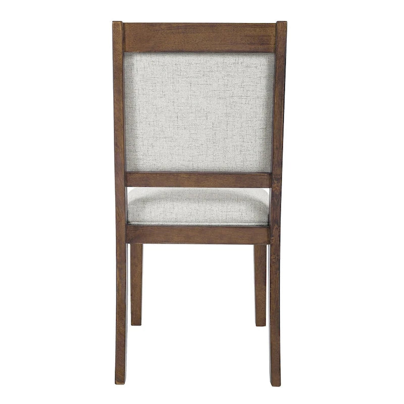 Chaise de salle à manger à dossier ouvert, tissage gris/neutre, lot de 2