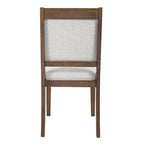 Chaise de salle à manger à dossier ouvert, tissage gris/neutre, lot de 2