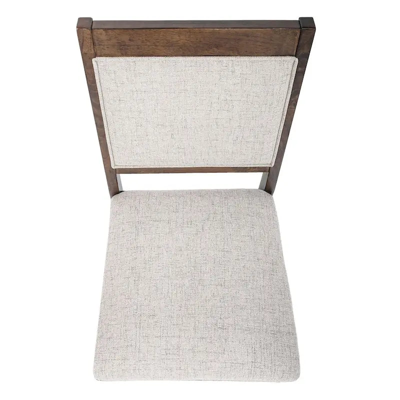 Chaise de salle à manger à dossier ouvert, tissage gris/neutre, lot de 2