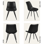 Lot de 2 chaises de salle à manger en similicuir avec pieds en métal – Gris / Marron / Noir