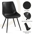 Lot de 2 chaises de salle à manger en similicuir avec pieds en métal – Gris / Marron / Noir