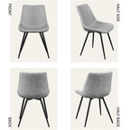 Lot de 2 chaises de salle à manger en similicuir avec pieds en métal – Gris / Marron / Noir