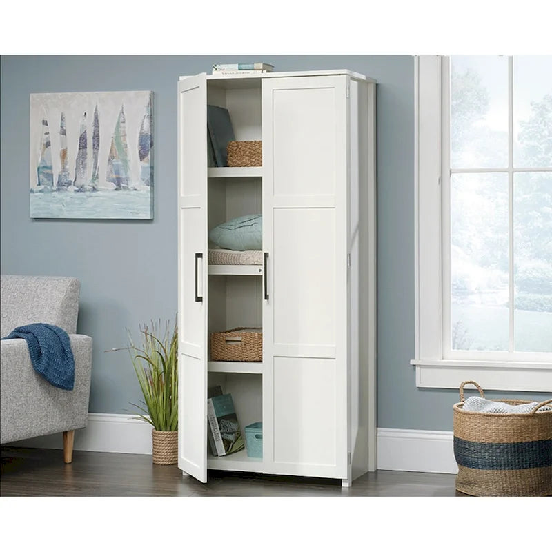 Meuble de rangement 2 portes en bois blanc