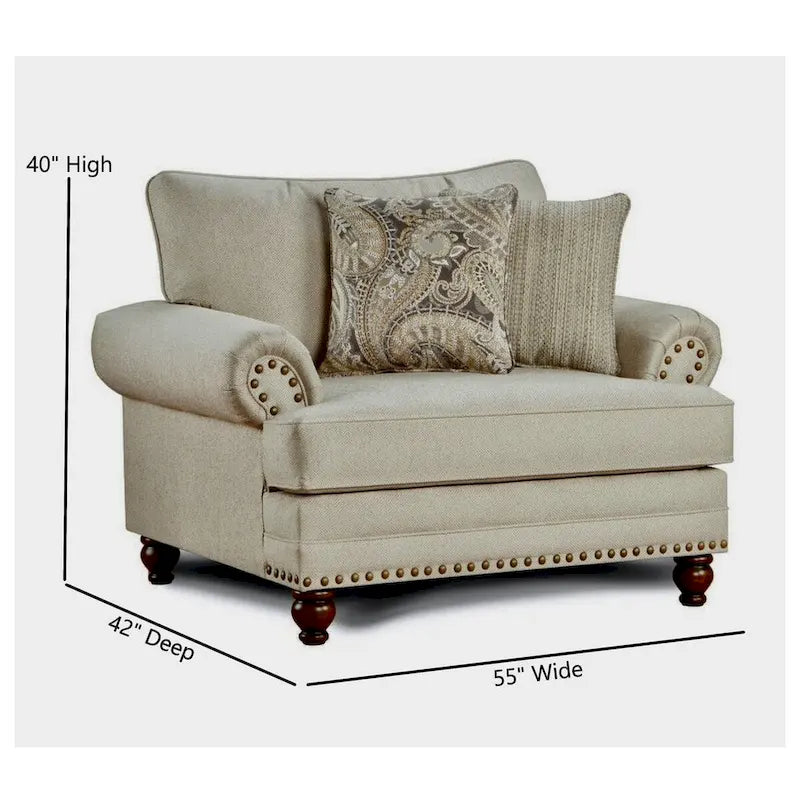 Fauteuil Loveseat large beige – 1–2 places