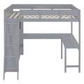 Nestfair Full Size Loft Bed with Desk and Shelf