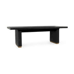 Table à manger en pin recyclé blanc/noir – Style moderne, 8 places