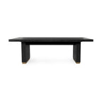 Table à manger en pin recyclé blanc/noir – Style moderne, 8 places