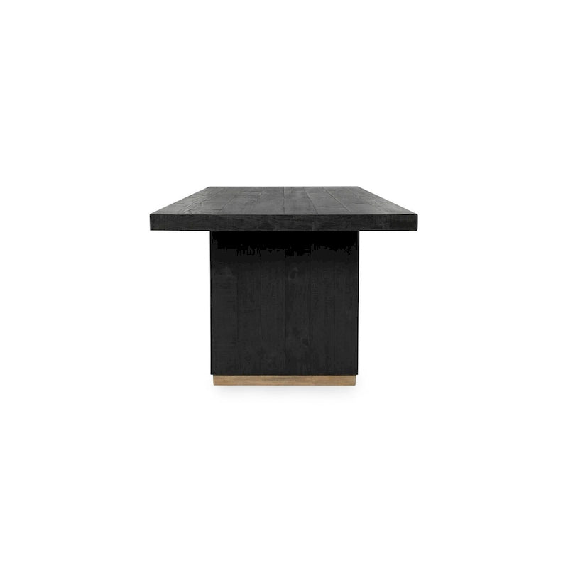 Table à manger en pin recyclé blanc/noir – Style moderne, 8 places