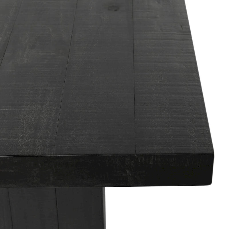 Table à manger en pin recyclé blanc/noir – Style moderne, 8 places