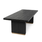 Table à manger en pin recyclé blanc/noir – Style moderne, 8 places