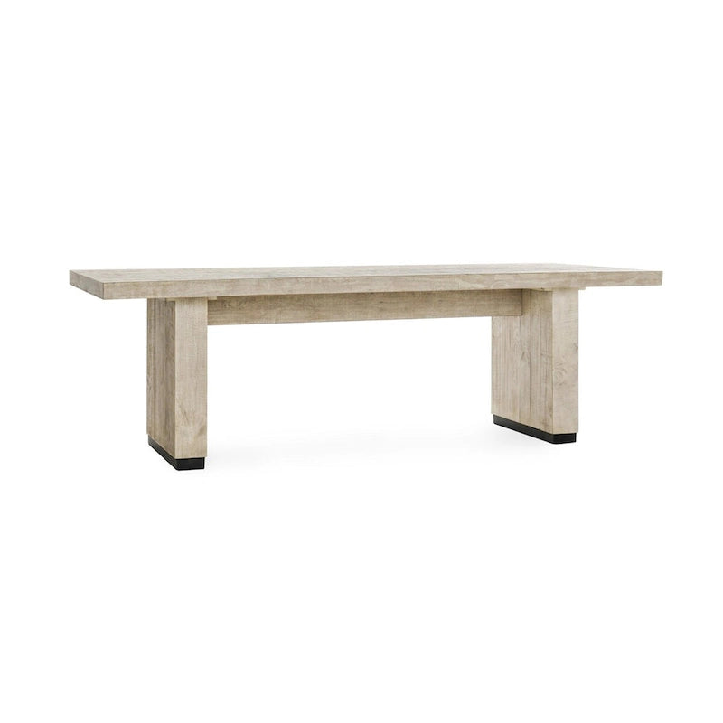 Table à manger en pin recyclé blanc/noir – Style moderne, 8 places