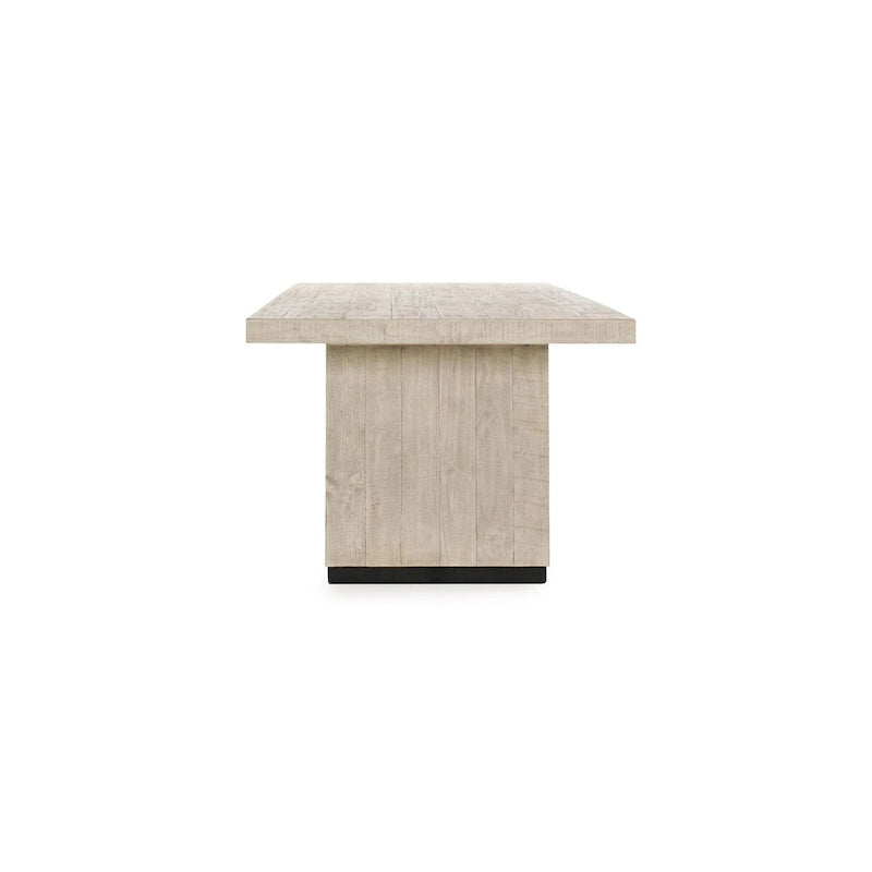Table à manger en pin recyclé blanc/noir – Style moderne, 8 places