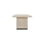Table à manger en pin recyclé blanc/noir – Style moderne, 8 places