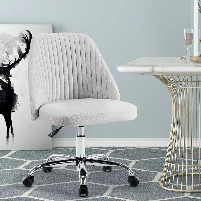 Fauteuil de bureau pivotant sans accoudoirs, bleu/gris foncé, une place
